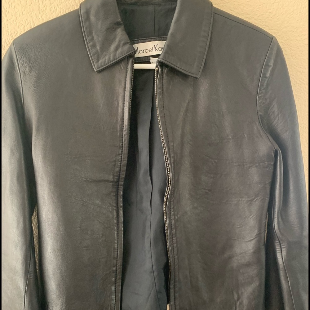 Marcel Kassini Black Leather Zip Jacket